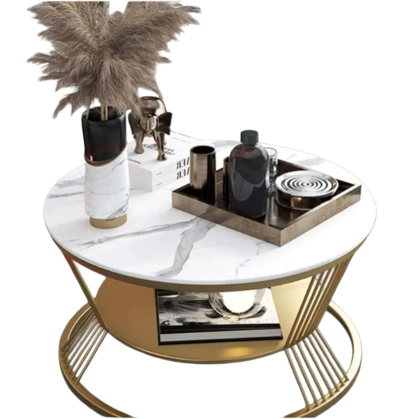 /circular-faux-marble-cocktail-table-gold-base